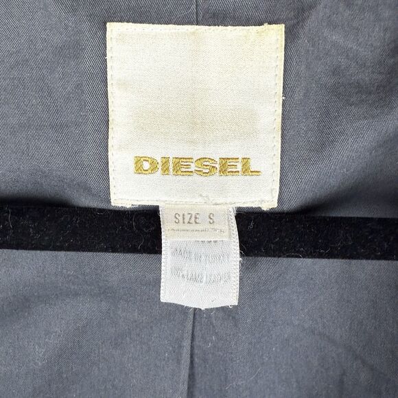 Vintage Mens Diesel Lamb Leather Jacket Biker Distressed Grey Size S (Flaw Read) - Picture 14 of 14